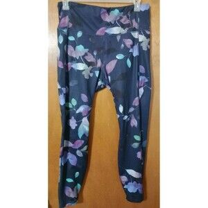 All In Motion XL(14) Women's Contour Power Waist High-Rise Leggings Floral Navy